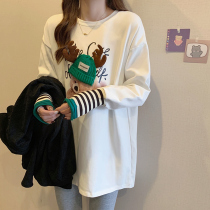 Maternity coat women's spring and autumn 2021 new fashion net red double-sided de velvet autumn and winter T-shirt bottoming shirt tide