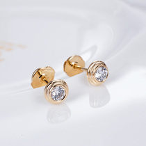CVD artificial cultivation Diamond Diamond ring 18K white gold bubble 10 minutes 20 points 30 points earrings jewelry carat customization