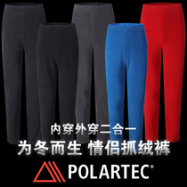 Men and women Polartec 200 fleece pants anti-static outdoor thick cold warm fleece winter plus Velvet