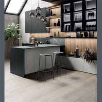 Debei overall cabinet customization Gray egger board Debei light luxury open kitchen kitchen cabinet set customization