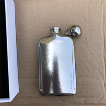 Public pure titanium flagon portable mini metal flat jug titanium wine frosting 230ML