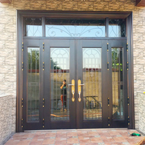Villa door double door custom rural entrance door security door home open four open glass copper door access door