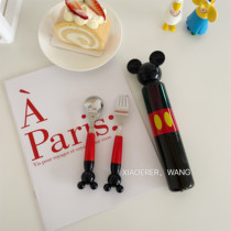 One person food series ~ Korean ins style cute three-dimensional cartoon shape fork spoon tableware set for home children available