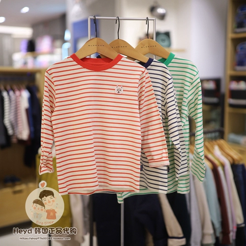 Прямая почтовая рассылка Bluedog Корейская голубая собака Big Children Покупка 23 Весенняя детская полоска с длинным рукавом 175-330-02