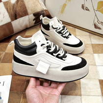 Full of vitality ~ sports shoes female spring and autumn ins wild 2021 New thick-soled high white shoes father shoes