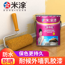 Silicone acrylic exterior wall paint Waterproof sunscreen durable villa wall latex paint Household self-brush white color outdoor paint