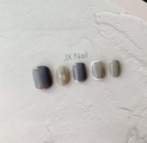 Little Red Book Manicure Tablets Finished Martian Grey Small Shell Gold Foil Handmade Light Therapy Wear Armor Fake Nail Sticks White