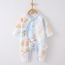 Closed eye entry ~ newborn clothes pure cotton Harvest spring autumn baby one-piece clothes first birth baby butterfly coat and monk clothing