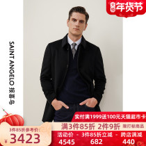 Happy bird winter New lapel business woolen coat mens single-breasted cadre wool long woolen coat