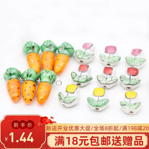 Керамический милый морковный браслет из бисера ручной работы, ожерелье и браслет, аксессуар, аксессуары, ручная роспись