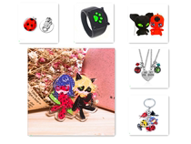 Ladybug Reddish Miracle Teenage Girl Black Cat Norrrol Toy Wig Ring Earrings Earring Earrings Moving Around