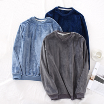 One-piece tops pajamas mens and womens winter coral fleece spring and autumn flannel warm long-sleeved housecloths