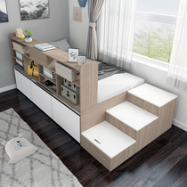 Bookshelf one-piece custom tread rice single bed Small apartment Tatami storage bed Japanese-style high box bed Bedroom furniture