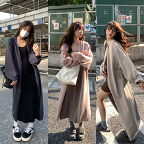 Wilderness home temperament casual gentle wind knitted mid-length coat 2022 autumn and winter new lazy coat cardigan women