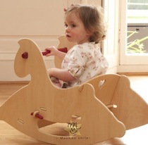 Danish brand baby rocking horse baby rocking chair solid wood rocking horse childrens wooden toy year gift