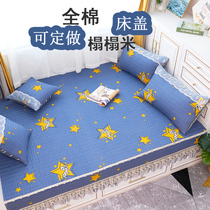 Cotton bed cover custom-made single cotton tatami bed cover Summer thin Kang single quilted four-season universal large kang cover
