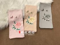 Su embroidered scarf long silk scarf Su embroidery silk Chinese style embroidered mulberry silk scarf with hand gift