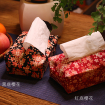 Original Japanese cherry blossom printing and dyeing fabric tissue set Tissue bag paper bag car-mounted paper box Tissue bag tissue box