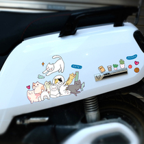 Cute funny little cat stickers Small electric bicycle motorcycle stickers Waterproof does not fade helmet decals