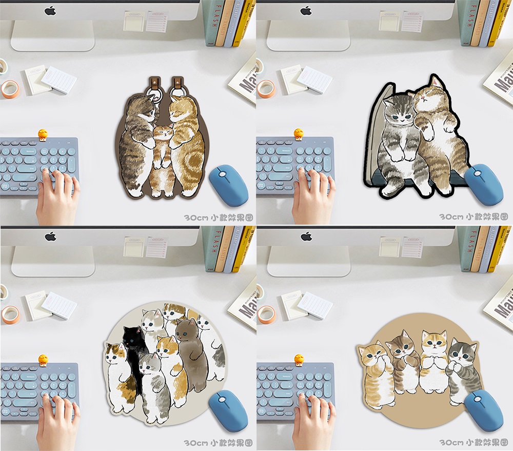 癒しの猫イラスト 猫周辺 特殊形状マウスパッド パソコン ポータブル かわいい漫画マウスパッド