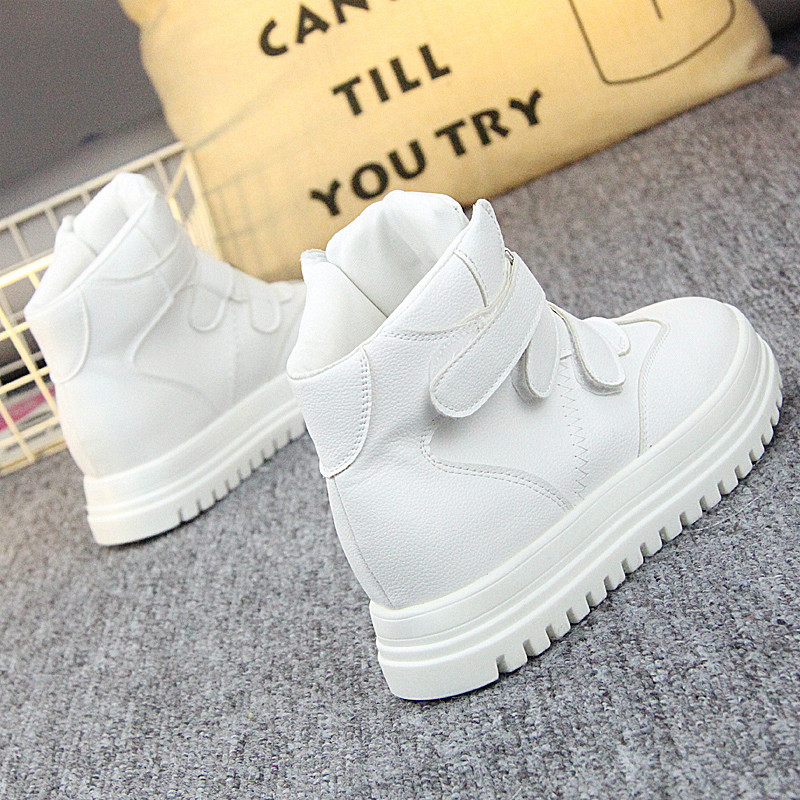 High help shoes female magic stick lazy sneakers Korean version of the hundred set of net red womens board shoes street shoot casual shoes small white shoes