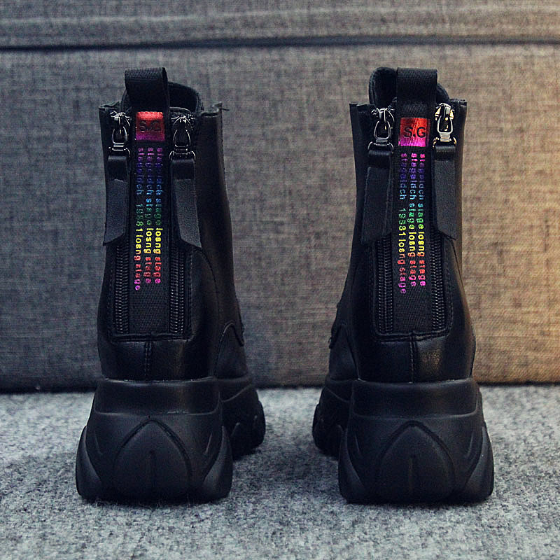 Short Boots Womens Autumn Winter 2020 new model inside the height of Martin boots womens 10cm thin womens boots net red thin boots plus velvet