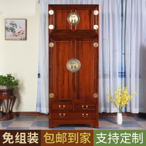 New Chinese style camphor wood wardrobe top box cabinet full solid wood bedroom two-door simple classical large wardrobe storage cabinet