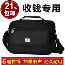 Thickened Canvas Multilayer Collection Bag Business Package Men And Women Single Shoulder Bag Express Courier Collection Silver Middle Aged Leisure Skew Span