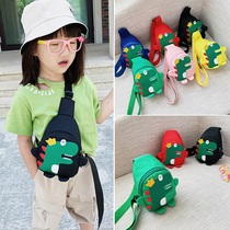 Childrens crossbody bag summer new mens and womens cute cartoon dinosaur fashion chest bag backpack trend girl bag