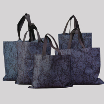 Black Lace Rose Flower Clothing Store Eco-friendly Bag Hand Women Clothing Non-woven Bags Bag set to do logo