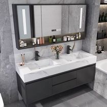 Rock board integrated basin bathroom cabinet combination Modern simple hand washing washbasin cabinet Bathroom sink Smart mirror cabinet