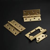 Full copper hinge pure copper primary-secondary hinge mute thickened door hinge copper loose-leaf primary-secondary free-notched silencing dark hinge