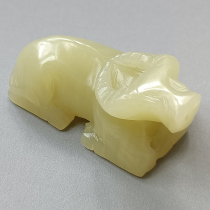 Natural Xinjiang Hotan mutton White Afghan jade buffalo ornaments handlework handmade rough stone carving fortune
