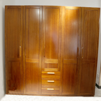 Nordic e home five-door wardrobe modern simple Chinese light luxury solid wood home bedroom finished durable