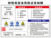 Grinding machine safety risk point notice board Beware of electric shock electric danger warning occupational hazard notification card