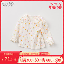 David Bella girls T-shirt spring new children's clothing baby girl style long sleeve jacket children's cotton bottoming shirt