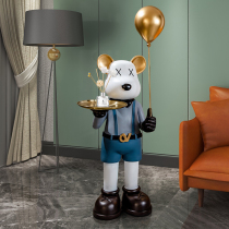 Extra large cartoon violent bear tray ornaments large floor-to-ceiling living room Net red light luxury TV cabinet next to decorations