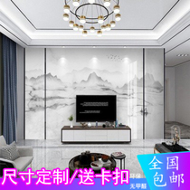 Bamboo wood fiber integrated wall panel 8D TV background wall panel jazz White Mountain Water pattern light luxury wind gusset board bedroom decoration