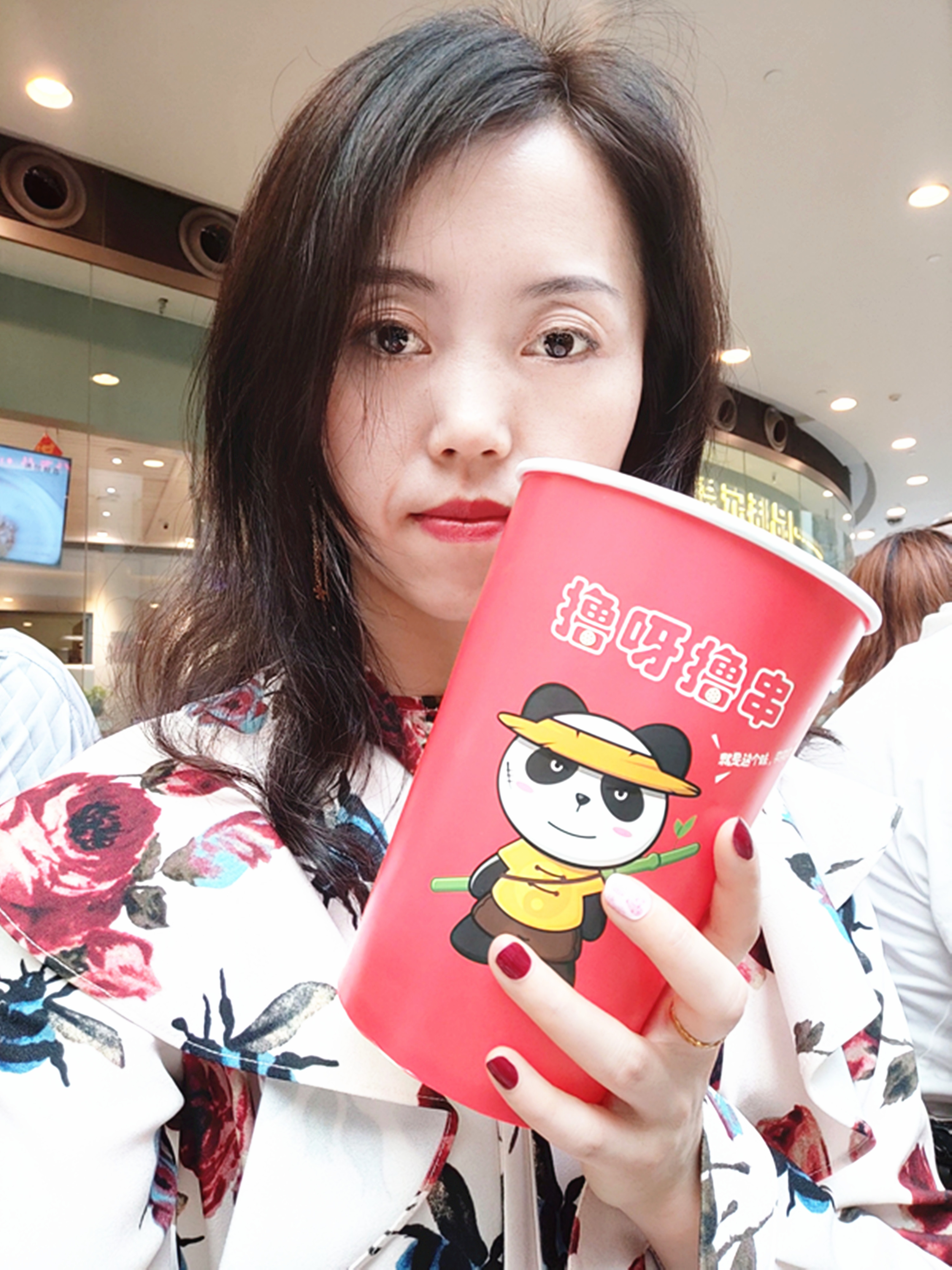 16 32 46 Panda thickened one-time cold string paper cup bucket sign bucket cold pot barrel packing bucket