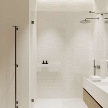 Warm cream nude tone texture Premium white grille stripes Japanese bathroom tiles Pull groove wall tiles Floor tiles