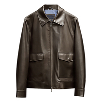 Light luxury experience 10000 yuan level New Zealand lambskin mens leather jacket American casual leather clothing