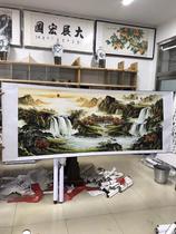 Rising sun Dongsheng cornucopia to cai red landscape painting feng shui calligraphy and painting traditional Chinese painting left and right office decoration hanging painting