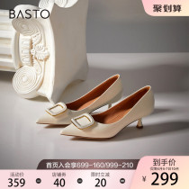 Bathythu fall mall new minimalist button tip finer with shallow mouth womens single shoe TGC21CQ1