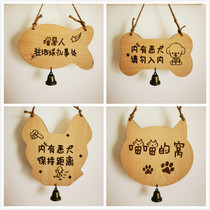There are vicious dog warning signs wooden listing cartoon pet House dogs nest decoration funny personality cute and customized