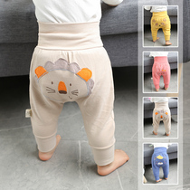 Baby pants spring autumn with high waist protector boy 0-3 years old female baby big fart pants 2 warm little baby autumn pants