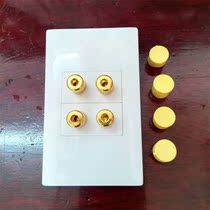 Four-position audio panel 4-hole gold-plated audio socket 120 type audio signal wall panel four-column speaker plug
