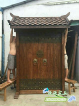 YQ085 solid wood Gate Old Elm antique Villa courtyard tea house into the ancestral hall rural ancient house double open door