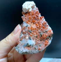 Natural special Jiangxi Red Crystal chalcopyrite symbiosis boutique specimen strange stone ore 11686
