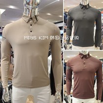 South Korea DESCENTE Disant 21 autumn golf suit mens lapel bar shoulder sleeve long sleeve T-shirt