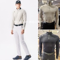 South Korea DESCENTE Disant 21 autumn golf suit men collar plus velvet warm long sleeve T-shirt